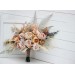 Wedding bouquets in beige pale orange colors. Bridal bouquet. Faux bouquet. Bridesmaid bouquet. 5045
