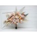 Wedding bouquets in beige pale orange colors. Bridal bouquet. Faux bouquet. Bridesmaid bouquet. 5045