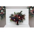Wedding Bouquets in Burgundy, Navy Blue & Beige | Faux Bridal & Bridesmaid Bouquets