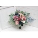 Wedding bouquets in dusty rose mauve navy blue colors. Bridal bouquet. Faux bouquet. Bridesmaid bouquet. 5046