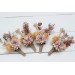  Wedding boutonnieres and wrist corsage  in beige pale orange color scheme. Flower accessories. 5045