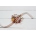  Wedding boutonnieres and wrist corsage  in beige pale orange color scheme. Flower accessories. 5045