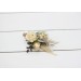 Wedding boutonnieres and wrist corsage in champagne ivory color scheme. Flower accessories. 5044