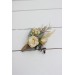 Wedding boutonnieres and wrist corsage in champagne ivory color scheme. Flower accessories. 5044