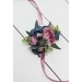  Wedding boutonnieres and wrist corsage  in dusty rose mauve navy blue color scheme. Flower accessories. 5046