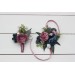  Wedding boutonnieres and wrist corsage  in dusty rose mauve navy blue color scheme. Flower accessories. 5046
