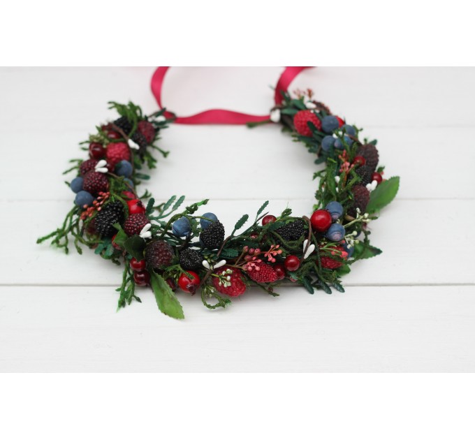 Berry flower crown. Hair wreath. Flower girl crown. Wedding flowers. 5050
