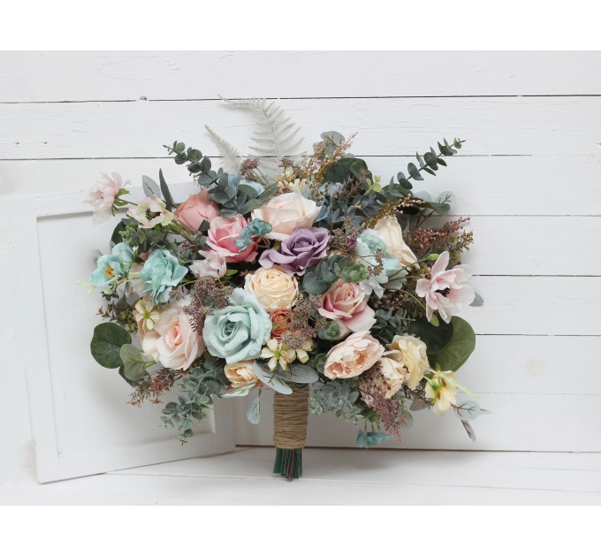 Colorful wedding bouquets. Bridal bouquet. Faux bouquet. Bridesmaid bouquet. 5048