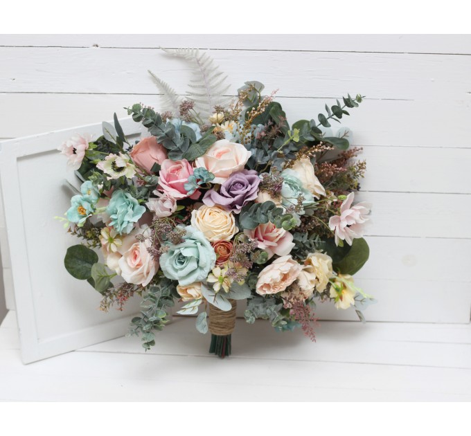 Colorful wedding bouquets. Bridal bouquet. Faux bouquet. Bridesmaid bouquet. 5048