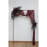  Flower arch arrangement in burgundy navy blue colors.  Arbor flowers. Floral archway. Faux flowers for wedding arch. 5047