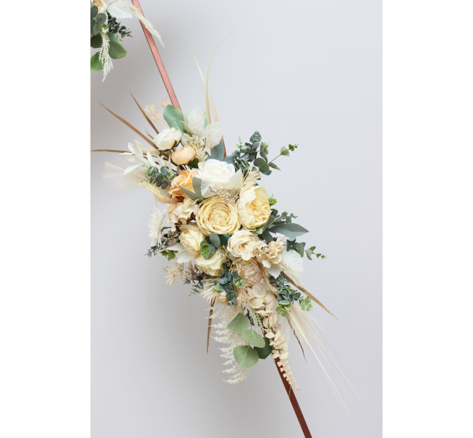  Flower arch arrangement in cream ivory champagne colors.  Arbor flowers. Floral archway. Faux flowers for wedding arch. 5049