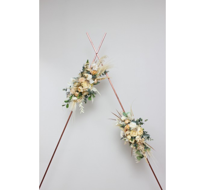  Flower arch arrangement in cream ivory champagne colors.  Arbor flowers. Floral archway. Faux flowers for wedding arch. 5049