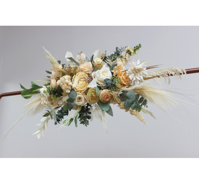  Flower arch arrangement in cream ivory champagne colors.  Arbor flowers. Floral archway. Faux flowers for wedding arch. 5049