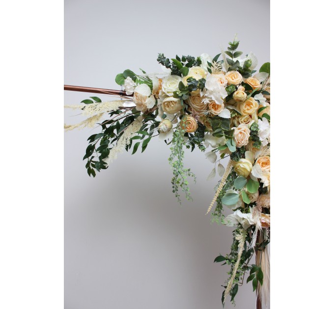  Flower arch arrangement in cream ivory champagne colors.  Arbor flowers. Floral archway. Faux flowers for wedding arch. 5049