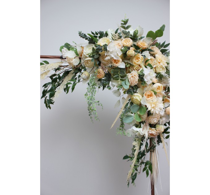  Flower arch arrangement in cream ivory champagne colors.  Arbor flowers. Floral archway. Faux flowers for wedding arch. 5049