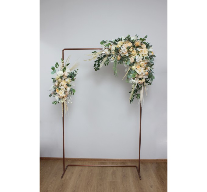  Flower arch arrangement in cream ivory champagne colors.  Arbor flowers. Floral archway. Faux flowers for wedding arch. 5049
