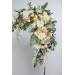  Flower arch arrangement in cream ivory champagne colors.  Arbor flowers. Floral archway. Faux flowers for wedding arch. 5049