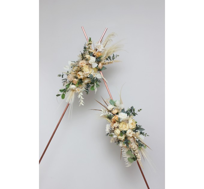  Flower arch arrangement in cream ivory champagne colors.  Arbor flowers. Floral archway. Faux flowers for wedding arch. 5049