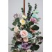  Flower arch arrangement in pink turquoise yellow colors.  Arbor flowers. Floral archway. Faux flowers for wedding arch. 5048