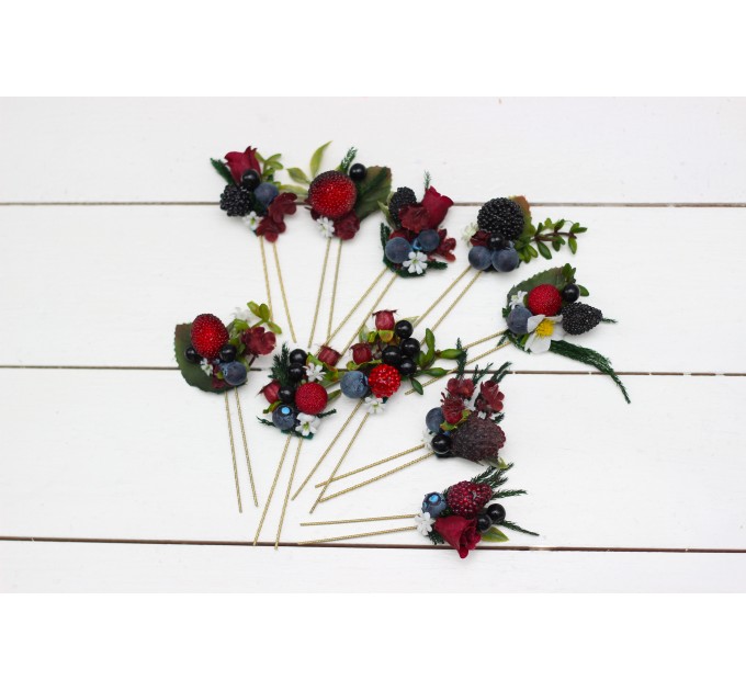 Set of 10 hair pins. Hair accessories. Flower accessories for wedding. 5050