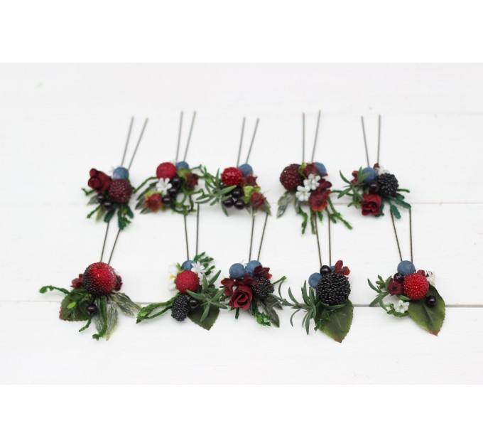 Set of 10 hair pins. Hair accessories. Flower accessories for wedding. 5050