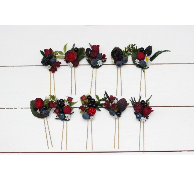Set of 10 hair pins. Hair accessories. Flower accessories for wedding. 5050