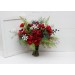 Wedding bouquet in red colors with berries. Bridal bouquet.  Faux bouquet. Bridesmaid bouquet. 5050