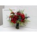 Wedding bouquet in red colors with berries. Bridal bouquet.  Faux bouquet. Bridesmaid bouquet. 5050