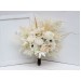 Wedding bouquets in champagne ivory cream colors. Bridal bouquet. Faux bouquet. Bridesmaid bouquet. 5206