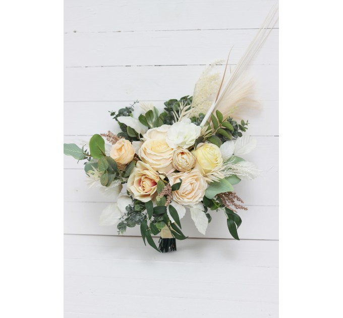 Wedding Bouquets in Cream, Ivory & Champagne | Faux Bridal & Bridesmaid Bouquets