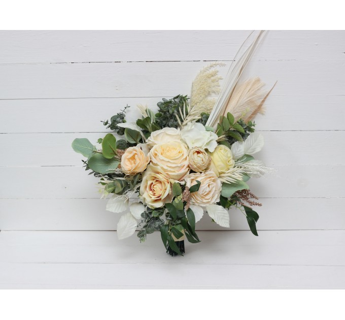Wedding Bouquets in Cream, Ivory & Champagne | Faux Bridal & Bridesmaid Bouquets