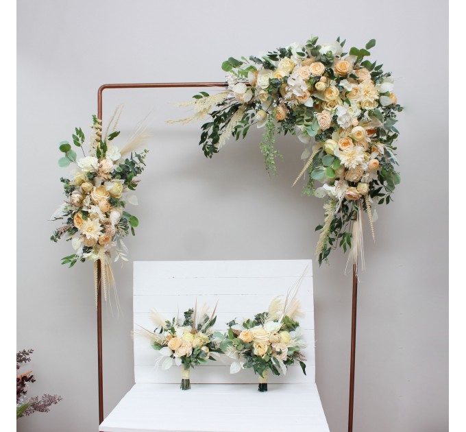 Wedding Bouquets in Cream, Ivory & Champagne | Faux Bridal & Bridesmaid Bouquets