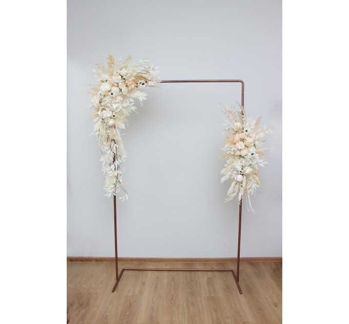 Flower Arch Arrangement in Champagne, Ivory & Cream | Faux Floral Archway for Wedding
