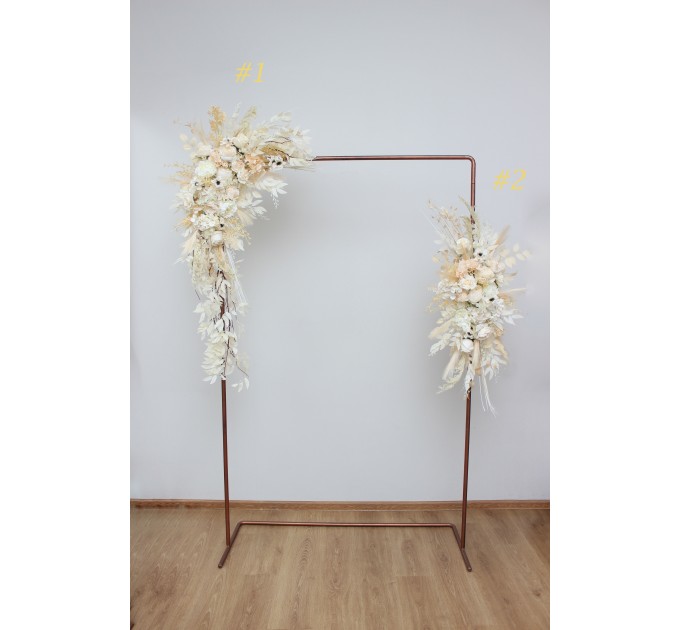 Flower Arch Arrangement in Champagne, Ivory & Cream | Faux Floral Archway for Wedding