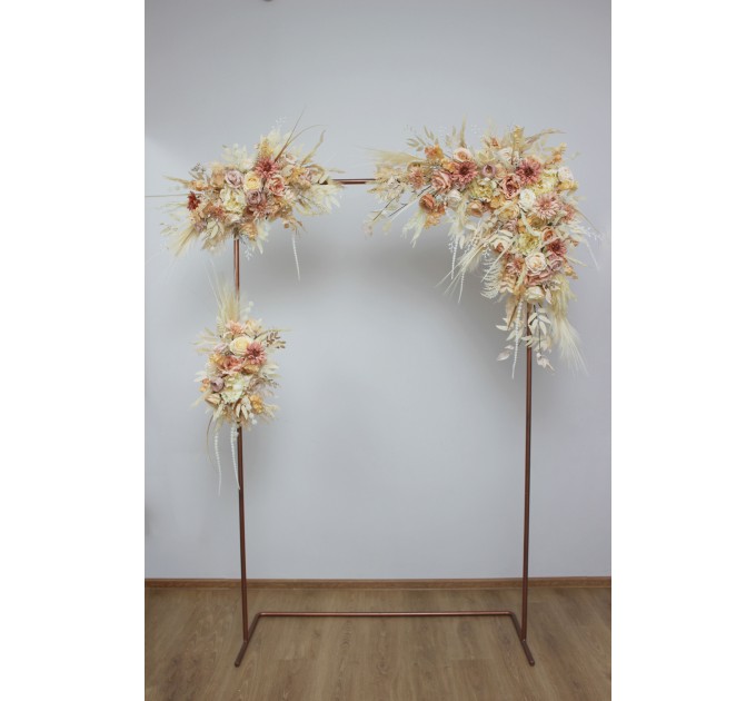  Flower arch arrangement in ivory cream sand  colors.  Arbor flowers. Floral archway. Faux flowers for wedding arch. 5049-3