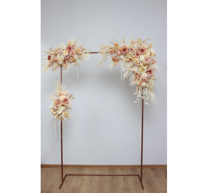  Flower arch arrangement in ivory cream sand  colors.  Arbor flowers. Floral archway. Faux flowers for wedding arch. 5049-3