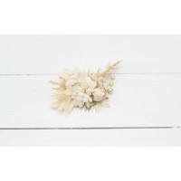 Flower comb in champagne ivory cream color scheme. Wedding accessories for hair. Bridal flower comb. Bridesmaid floral comb. 5206