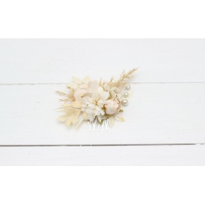 Flower comb in champagne ivory cream color scheme. Wedding accessories for hair. Bridal flower comb. Bridesmaid floral comb. 5206