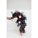 Wedding bouquet in burgundy white navy blue colors. Bridal bouquet. Cascading bouquet. Faux bouquet. Bridesmaid bouquet. 5051