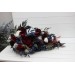 Wedding bouquet in burgundy white navy blue colors. Bridal bouquet. Cascading bouquet. Faux bouquet. Bridesmaid bouquet. 5051