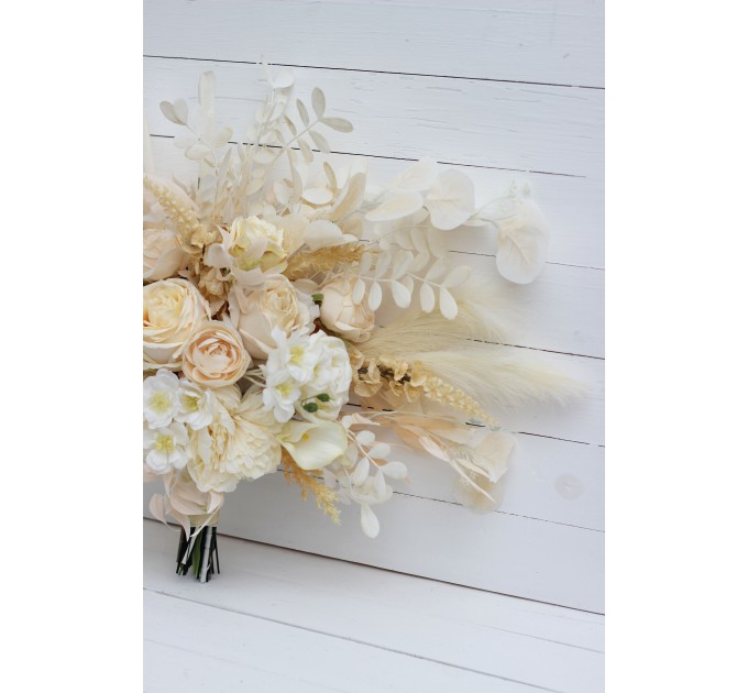 Wedding Bouquets in Champagne, Ivory & Cream | Faux Bridal & Bridesmaid Bouquets