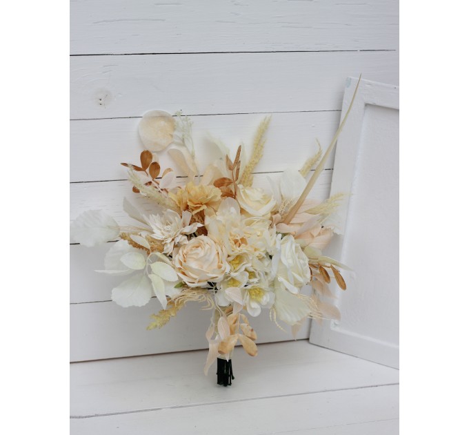 Wedding Bouquets in Champagne, Ivory & Cream | Faux Bridal & Bridesmaid Bouquets