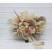 Wedding bouquets in ivory cream sand colors. Bridal bouquet. Faux bouquet. Bridesmaid bouquet. 5049-3