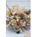 Wedding bouquets in ivory cream sand colors. Bridal bouquet. Faux bouquet. Bridesmaid bouquet. 5049-3