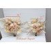 Wedding bouquets in ivory cream sand colors. Bridal bouquet. Faux bouquet. Bridesmaid bouquet. 5049-3