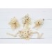 Wedding Boutonnieres & Wrist Corsage in Champagne, Ivory & Cream | Faux Flower Accessories