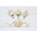 Wedding Boutonnieres & Wrist Corsage in Champagne, Ivory & Cream | Faux Flower Accessories