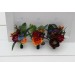  Wedding boutonnieres and wrist corsage  in emerald green orange purple color scheme. Flower accessories. 5052