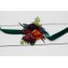  Wedding boutonnieres and wrist corsage  in emerald green orange purple color scheme. Flower accessories. 5052