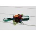  Wedding boutonnieres and wrist corsage  in emerald green orange purple color scheme. Flower accessories. 5052